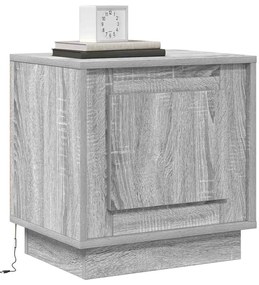 Gavetas de Cabeceira com Luzes LED 2 pcs Cinza Sonoma 44x34,5x45 cm