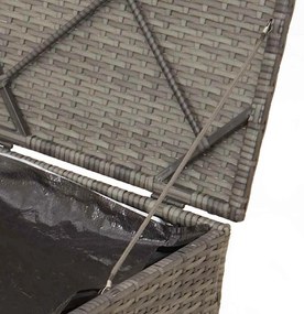 Caixa de Armazenamento Externa Cinza e Cinza Escuro Rattan Grande
