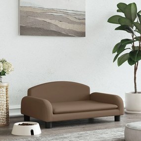vidaXL Cama para cães 70x45x30 cm tecido castanho