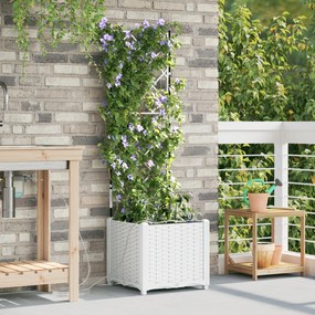 Plantadores de Jardim vidaXL com Sistema de Irrigação Branca