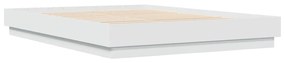 Estrutura de cama com luzes LED 140x200 cm branco