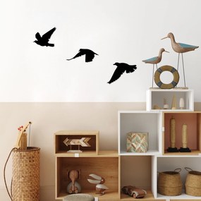 Acessório Decorativo de Parede Metal – Birds – Preto – 13 x 15 cm, 9 x