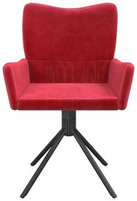 Cadeiras de jantar giratórias 2 pcs veludo vermelho tinto