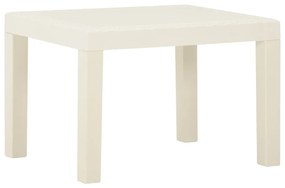 3 pcs conjunto lounge de jardim com almofadões plástico branco