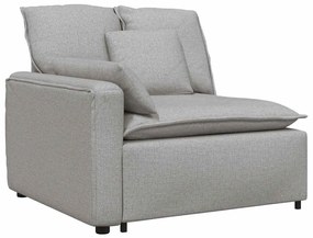 Sofá modular com almofadas tecido cinzento nublado