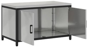Armário de Armazenamento para Cozinha Prata 60 x 50 x 92 cm