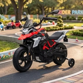 Mota eletrica para Crianças 2 a 5 anos 12V BMW G310GS Rodas EVA, vermelha