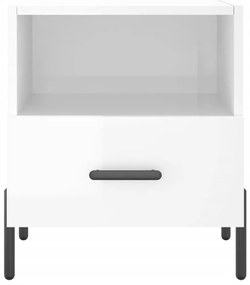 Mesas de cabeceira 2pcs derivados de madeira branco brilhante