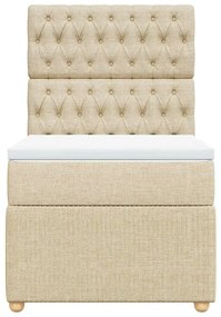 Cama com molas/colchão 90x200 cm tecido cor crème