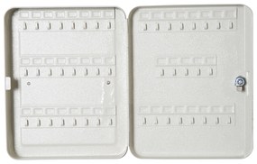HOMCOM Chaveiro 45 Ganchos Chaveiro de Parede Caixa de Segurança com Fechadura Etiquetas 30x24x7,5 cm Aço
