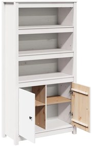 Aparador alto 80x35x154 cm madeira de pinho maciça branco