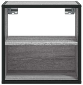 Mesa de cabeceira de parede 40x31x39,5 cm cinzento sonoma