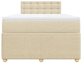 Cama boxspring com colchão 120x190 cm tecido cor creme