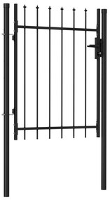 Portão de vedação individual topo em espeto aço 1x1,2m preto