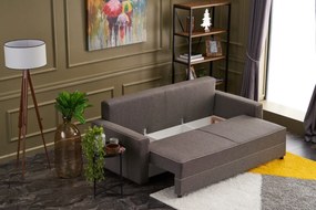Sofá-Cama de 3 Lugares Ece – Castanho – 215x88x90 cm