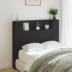 vidaXL Armário de cabeceira com luzes LED 120x16,5x103,5 cm preto