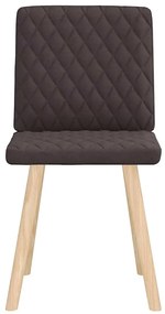 Cadeiras de jantar 2 pcs tecido castanho-escuro