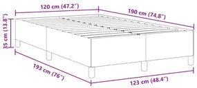 Estrutura de Cama vidaXL Cinza Escuro 120x190 cm Tecido de Corduroy