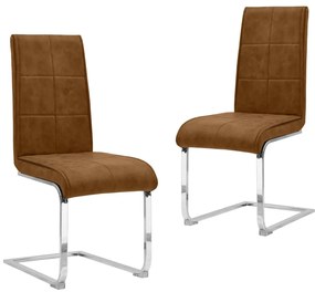 vidaXL Cadeiras de jantar cantilever 2pcs couro artif. castanho-escuro