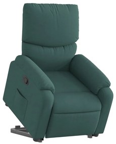 Poltrona reclinável elevatória tecido verde-escuro