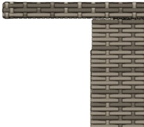 Mesa de jardim com tampo de vidro 100x55x73 cm vime PE cinza