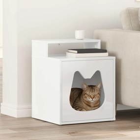 vidaXL Casa para Gatos Branco Brilhante 42,5 x 40 x 53,5 cm