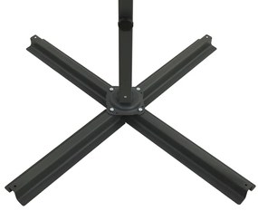 Guarda-sol jardim cantilever c/ poste e luzes LED 250 cm verde