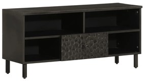 Móvel de TV 100x33x46 cm madeira de mangueira maciça preto