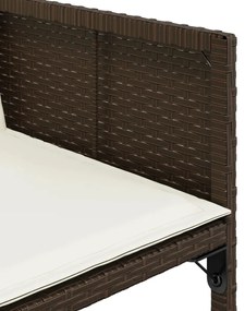 15 pcs conjunto jantar p/ jardim c/ almofadões vime PE castanho