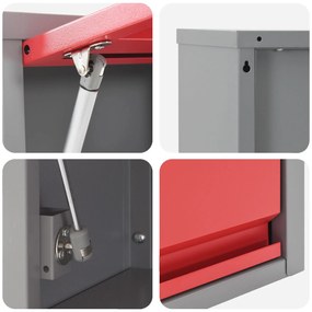 Conjunto de Bancada de Trabalho de 8 Peças VidaXL em Aço Vermelho
