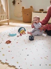 Tapete grande com 9 mosaicos em esponja cru