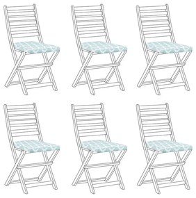 Conjunto de 6 almofadas para cadeira com padrão de diamante verde e branco TOLVE Beliani