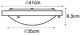 Candeeiro de teto moderno branco 41 cm IP44 - Yuma Moderno