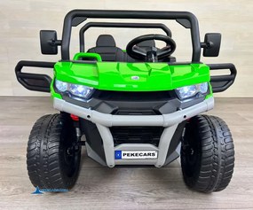 Carro elétrico para crianças Todo terreno Pick-up Racing 24V 2.4G, Rodas Borracha, Assento Couro sintético Verde