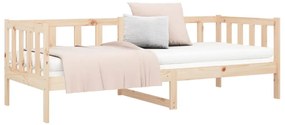 Sofá-cama sem colchão 90x190 cm madeira de pinho maciça