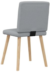 Cadeiras de jantar 6 pcs tecido cinzento-claro