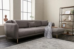 Sofá-Cama de Canto Simena – Cinzento Dourado – 266 x 133 cm