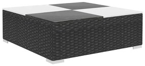 8 pcs conjunto lounge de jardim c/ almofadões vime PE preto
