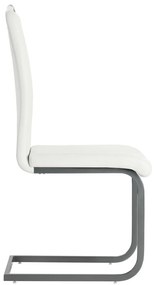 Cadeiras de jantar cantilever 2 pcs couro artificial branco