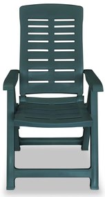 Cadeiras de jardim reclináveis 2 pcs plástico verde