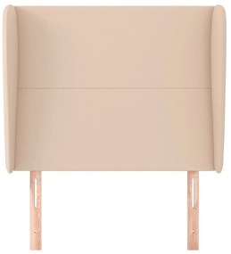 Cabeceira cama c/ abas couro artif. 93x23x118/128 cm cappuccino