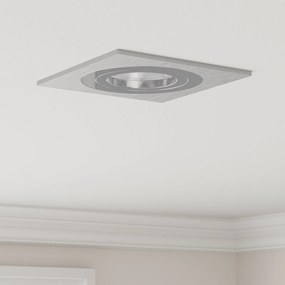 Spotlights embutidos 6 pcs Quadrado GU10 Prateado 91x91 mm