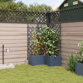Jardineiras vidaXL com Sistema de Irrigação 3 pcs Cinza