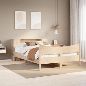 Cama sem colchão 140x200 cm madeira de pinho maciça
