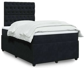 Cama boxspring com colchão 120x190 cm veludo preto