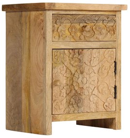 vidaXL Mesa de cabeceira em madeira de mangueira maciça 40x30x50 cm
