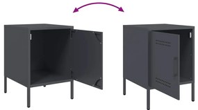 Mesas de cabeceira 2 pcs 36x39x50,5 cm aço antracite