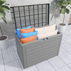 Caixa jardim de almofadas Lille 190L 78 x 44 x 55 cm cinzenta
