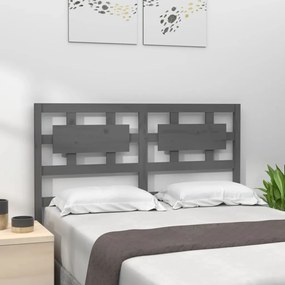 818032 vidaXL Cabeceira de cama 125,5x4x100 cm pinho maciço cinzento