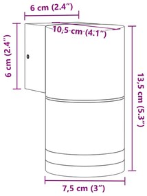 Candeeiros de parede para exterior 2 pcs alumínio fundido preto